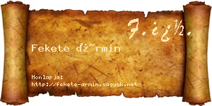 Fekete Ármin névjegykártya